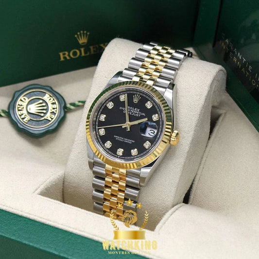 Rolex Datejust 36mm Noir Pierres