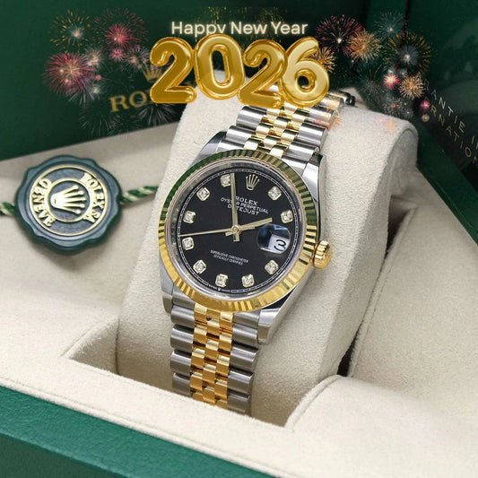 Rolex Datejust 36mm Noir Pierres