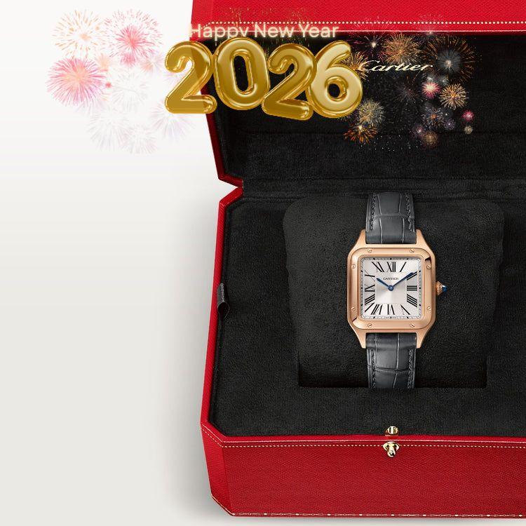 Santos-Dumont de Cartier Or Rose/Noir