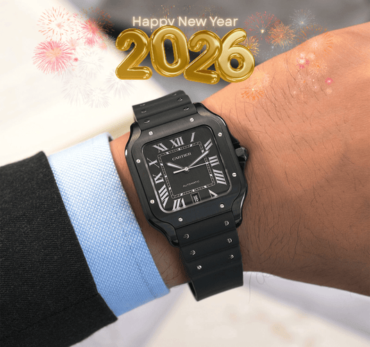 Santos de Cartier Caoutchouc Noir