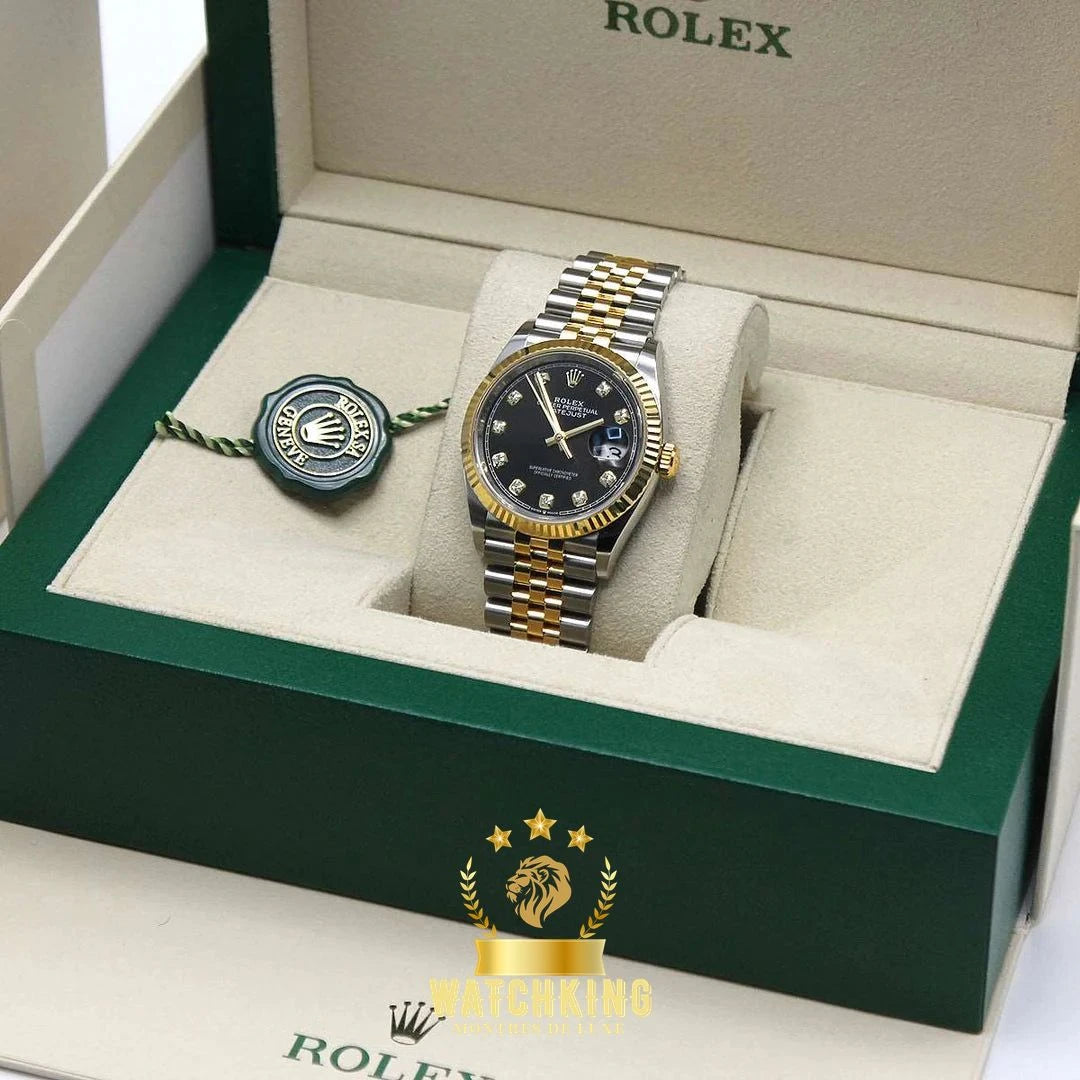 Rolex Datejust 36mm Noir Pierres