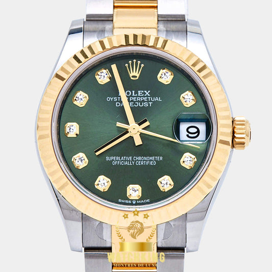 Rolex Datejust Vert Olive Gris/Doré 31mm