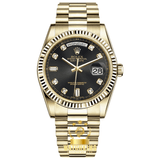 Rolex Day-date Doré Noir Pierres 36mm