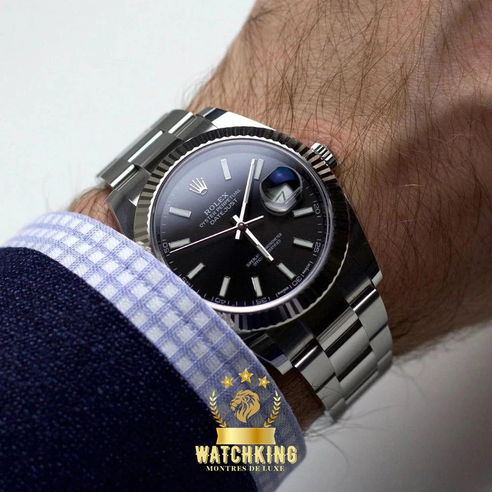 Rolex Datejust Argenté/Noir