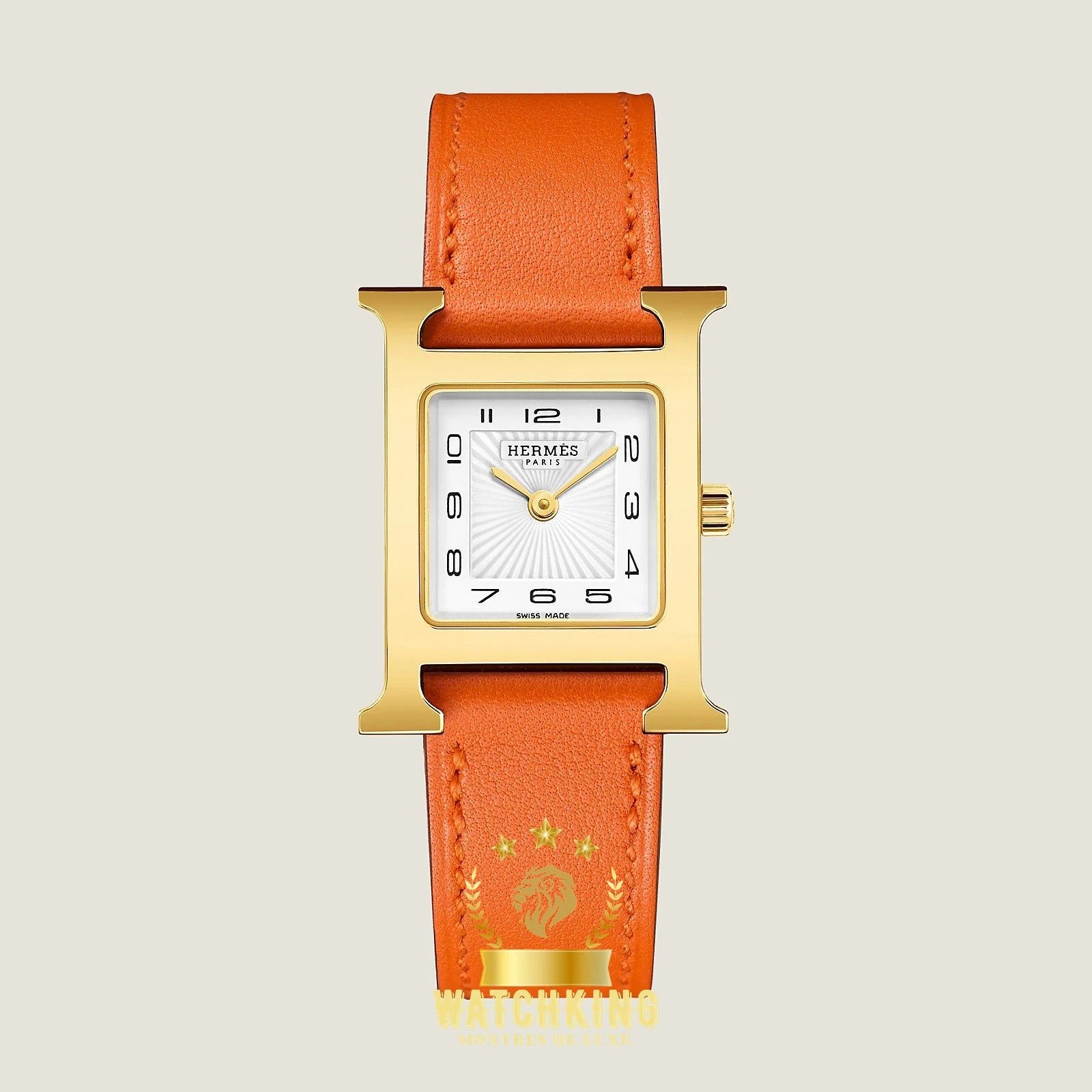 Hermès Heure H Doré Orange