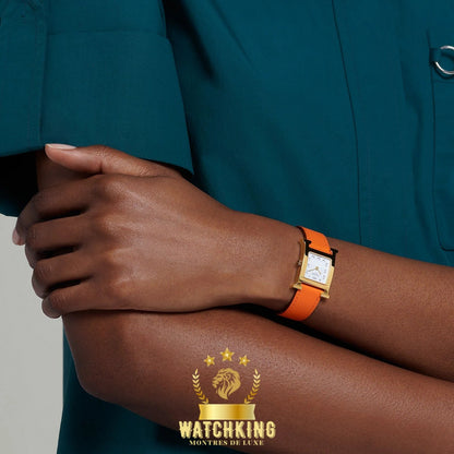 Hermès Heure H Doré Orange
