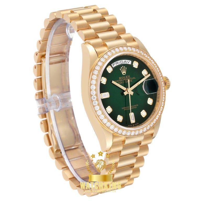 Rolex Day-date Lisse Vert Ombré Pierres 36mm
