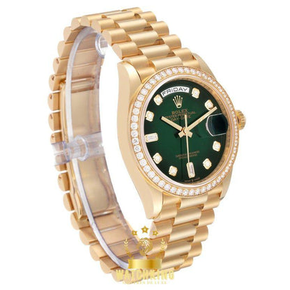 Rolex Day-date Lisse Vert Ombré Pierres 36mm