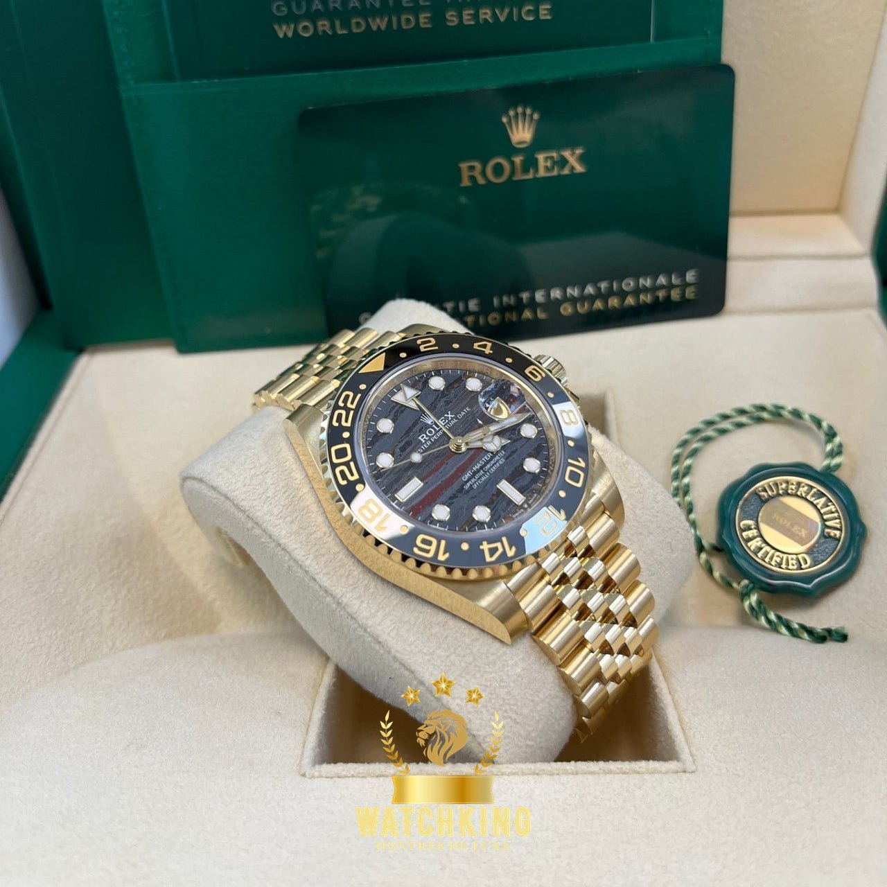Rolex GMT-MASTER II Doré/Tiger Iron 40mm