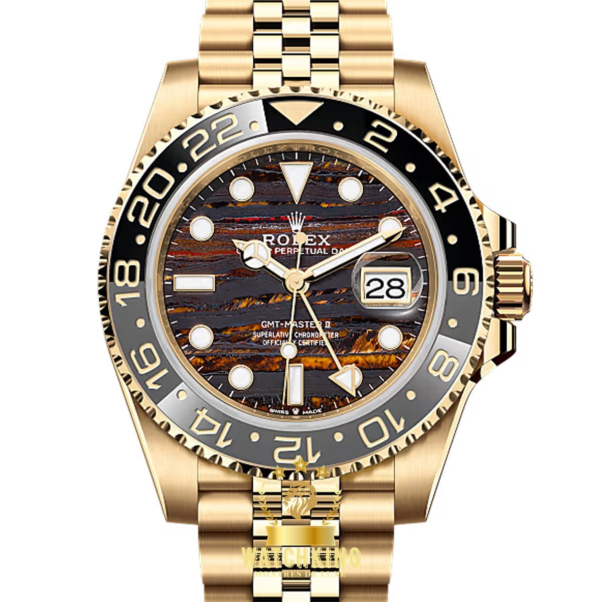 Rolex GMT-MASTER II Doré/Tiger Iron 40mm