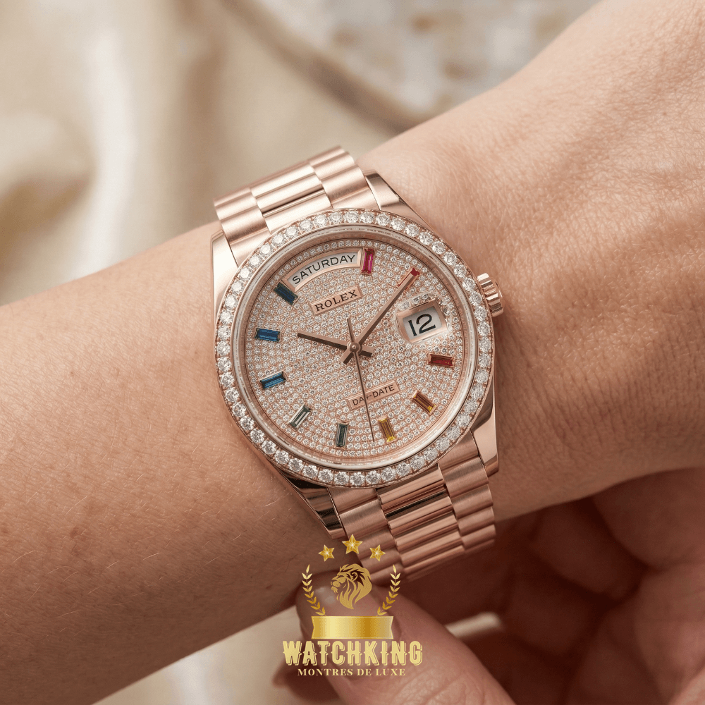 Rolex Day-date Or Rose Pierres 36mm
