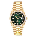 Rolex Day-date Lisse Vert Ombré Pierres 36mm