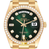 Rolex Day-date Lisse Vert Ombré Pierres 36mm
