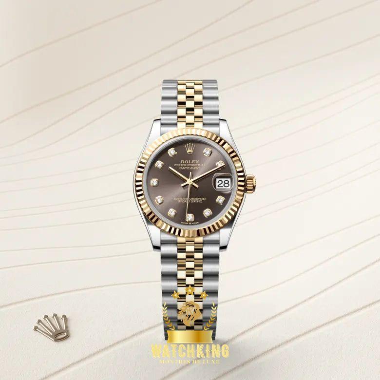 Rolex Datejust Gris/Pierres Doré Argenté 31mm