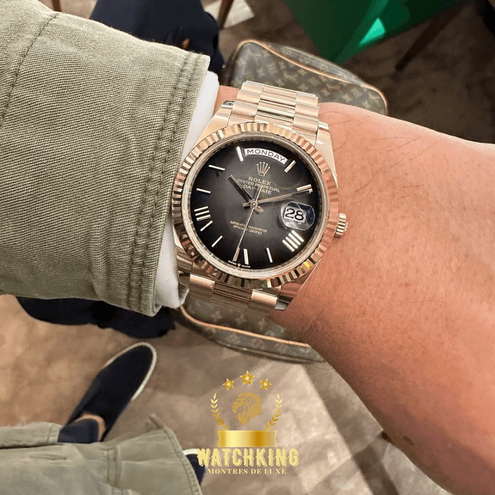 Rolex Day-Date Gris Ombré Or Rose 40mm