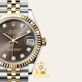 Rolex Datejust Gris/Pierres Doré Argenté 31mm