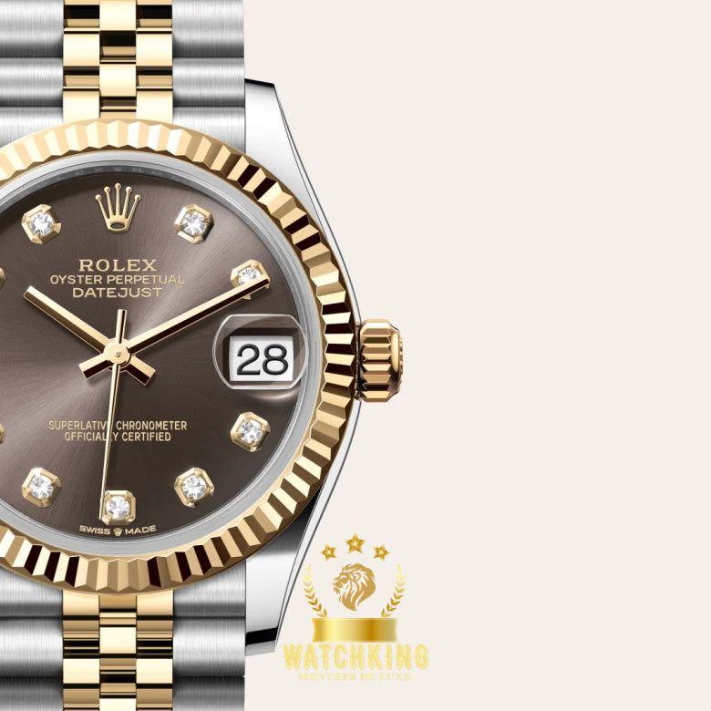 Rolex Datejust Gris/Pierres Doré Argenté 31mm