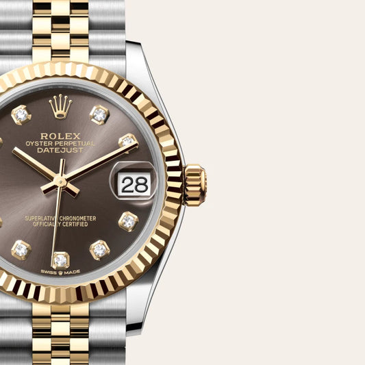 Rolex Datejust Gris/Pierres Doré Argenté 31mm