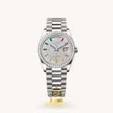 Rolex Day-date Argenté Pierres 36mm