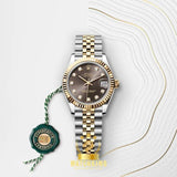 Rolex Datejust Gris/Pierres Doré Argenté 31mm