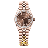 Rolex Lady-Datejust Marron Sertie 28mm