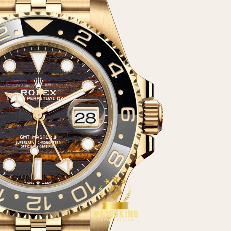Rolex GMT-MASTER II Doré/Tiger Iron 40mm
