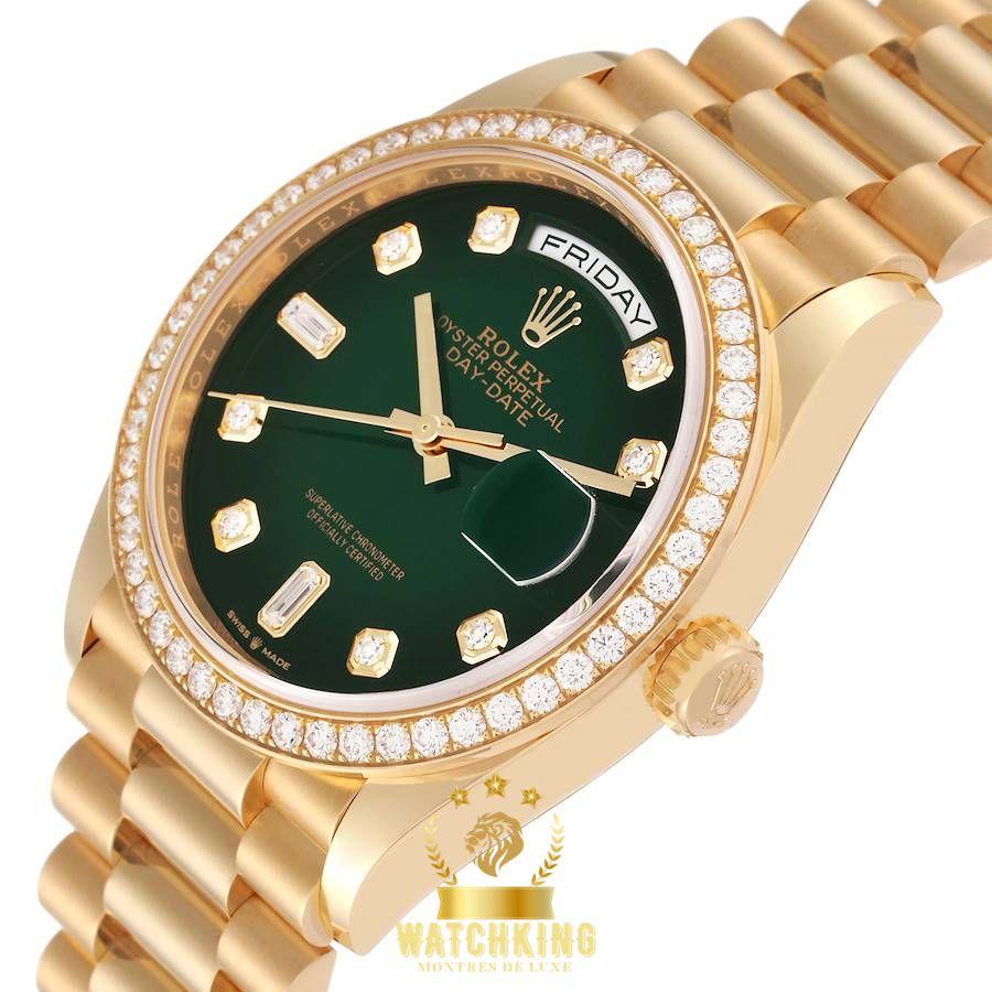 Rolex Day-date Lisse Vert Ombré Pierres 36mm