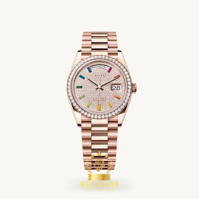 Rolex Day-date Or Rose Pierres 36mm