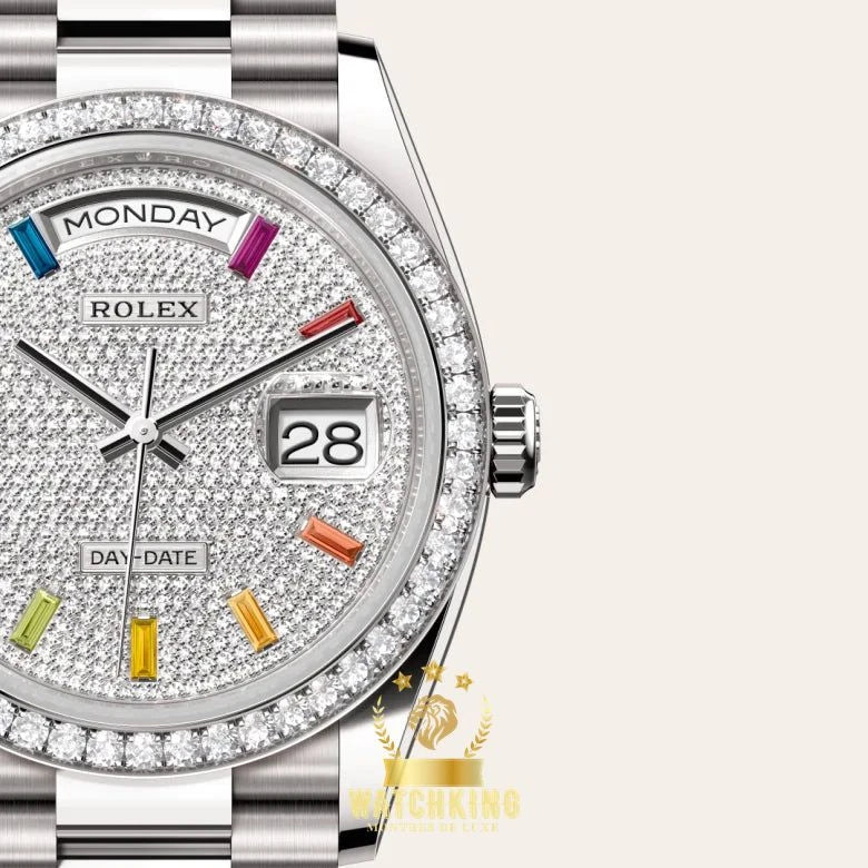 Rolex Day-date Argenté Pierres 36mm