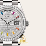 Rolex Day-date Argenté Pierres 36mm