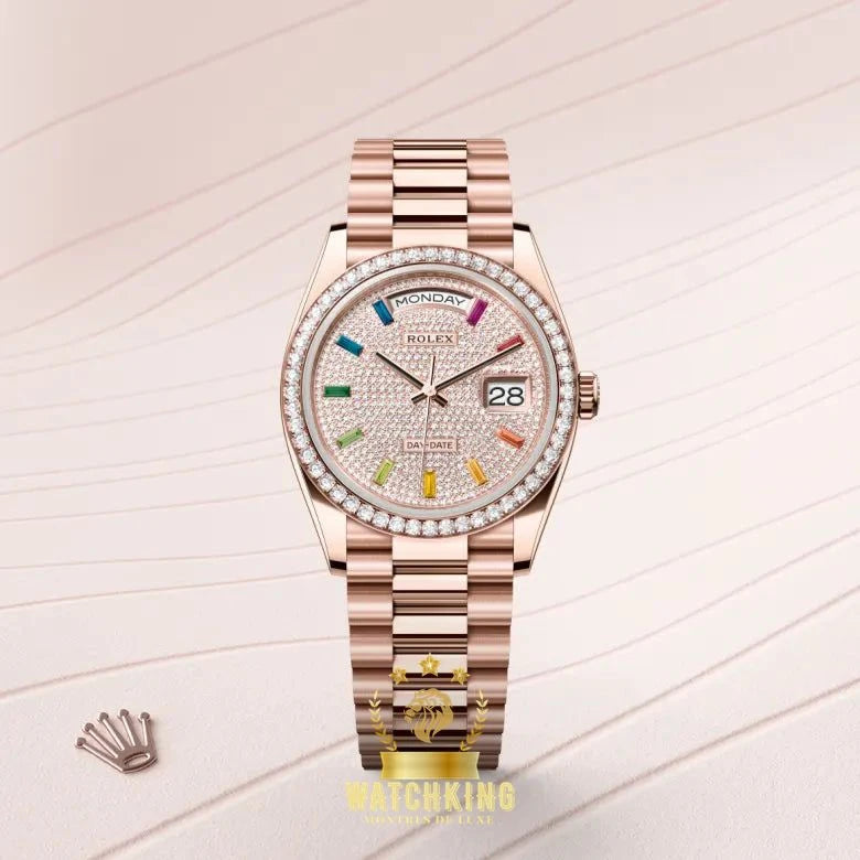Rolex Day-date Or Rose Pierres 36mm