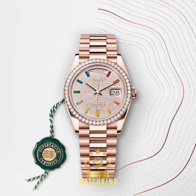 Rolex Day-date Or Rose Pierres 36mm