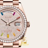 Rolex Day-date Or Rose Pierres 36mm