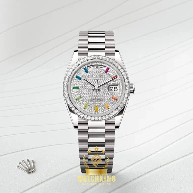 Rolex Day-date Argenté Pierres 36mm